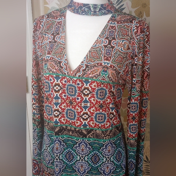 Laundry by Shelli Segal Printed Boho Dress Size 4 - Picture 2 of 10